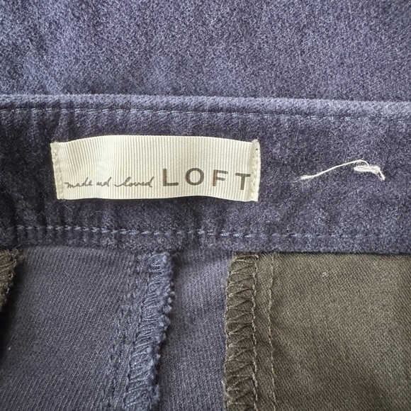 LOFT Women's Velvet Mariner Skinny Pants Deep Space Blue Size 25 Stretch‎ Ankle - Picture 6 of 13